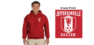 Jeff Soccer Red Hoodie with Crest Design G185