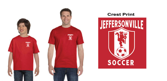 Jeff Soccer Red Crest Design T-Shirt G800